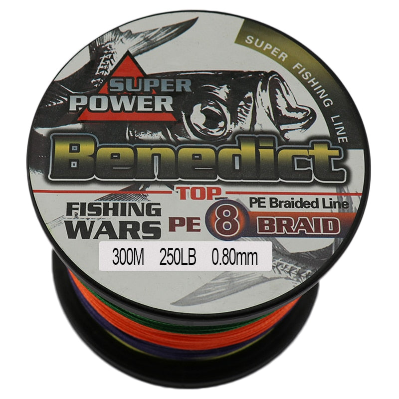 Super strong 8 strands 150LB 200LB 250LB pe braided fishing line 300M sea fishing 0.68mm 0.75mm 0.8mm line fishing tool