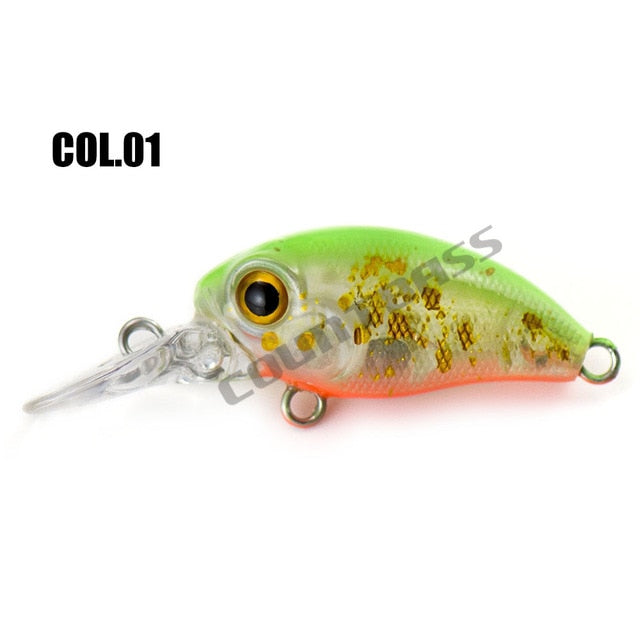 32mm 3.2g Crank bait Hard Plastic Fishing Lures, Countbass Wobbler Freshwater  Salmon Crappie Fishing Baits