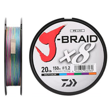 Load image into Gallery viewer, Daiwa 100% Original J-BRAID X8 150M 8 Braided Fishing Line Monofilament Fishing Line 10-60LB Made in Japan Pesca