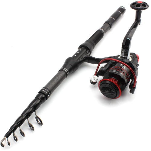 1.8m 2.1m 2.4m 2.7m 3.0m Carbon Fiber Telescopic Fishing Rod Portable Spinning Rod and Spinning Reels Multifunction set