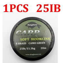 Load image into Gallery viewer, 20m Carp Fishing Line Soft Hook Link Carp Hooklink Uncoated Braid Line for Hair Rig 15IB 25IB 35IB Carp Coarse Fishing Tackle