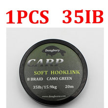 Load image into Gallery viewer, 20m Carp Fishing Line Soft Hook Link Carp Hooklink Uncoated Braid Line for Hair Rig 15IB 25IB 35IB Carp Coarse Fishing Tackle
