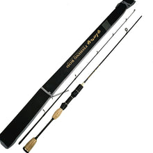 Load image into Gallery viewer, Glory 602 UL power 1.8m fishing rod spinning rods thin super light rod 90g carbon 2 sections 2 tips lure WT 0.8-5g red woman